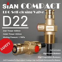Sian紧凑型阀制造商D22自关闭LPG气缸22mm阀